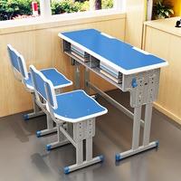 Table de classe en métal durable confortable avec ensemble de chaises de bureau d'école réglables pour étudiants universitaires enseignants adultes