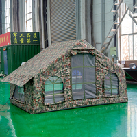 Tente de camping en PVC camouflage de qualité militaire, résistante à l'eau et au vent, avec tailles personnalisées et colonne d'air