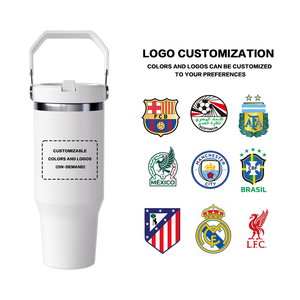 Gobelet isotherme <span class=keywords><strong>en</strong></span> acier inoxydable personnalisé ZREGGUR de 30 oz avec poignée, pour les supporters de football équatoriens, stade, camping, salle de sport, <span class=keywords><strong>voyage</strong></span> - Product Image 6