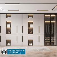 Armoire de chambre moderne extensible en bois de chêne massif sur mesure avec rangement fonctionnel en MDF suspendu