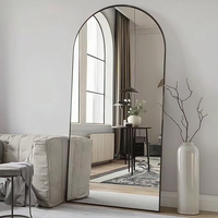 Miroir sur pied moderne personnalisé pour chambre à coucher, grand miroir de corps entier avec support, miroir sur pied encadré en aluminium, miroir de dressing pleine grandeur