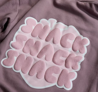 Transferts DTF 3D personnalisés en relief, patchs thermocollants encre en relief pour sweats à capuche streetwear, finition texturée, vente en gros professionnelle