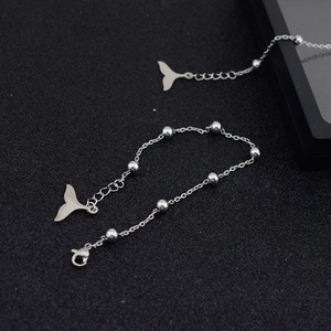 Hot Selling Simple Popular Design Dolphin Tail Pendant Bracelet Titanium Steel Silver Plated Men's Bracelets <b>Fashion</b> Jewelry - Product Image 5