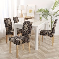 Housse de chaise de salle à manger Kongyu Home Textiles en Spandex extensible, imprimé Damas Baroque, ajustement universel élastique, vente en gros