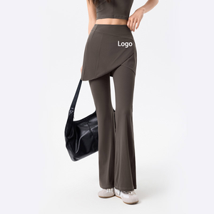 Nuovi Arrivi: Leggings da Donna 2 <span class=keywords><strong>in</strong></span> 1 con Gonna Elegante e Pantaloni a Zampa, <span class=keywords><strong>in</strong></span> Nylon Spandex, Vestibilità Slim, Alta Elasticità, Effetto Seconda Pelle, per Allenamento - Product Image 1