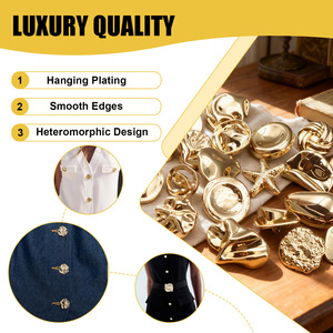 Hot Vàng Nút Kim Loại Kẽm Hợp Kim Thân Thiện Với Môi Mạ Sang Trọng Trang Trí Nút Hình Dạng Đặc Biệt Ánh Sáng Nút Cho Quần Áo - Product Image 3
