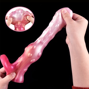 YOCY Funda de silicona elástica con textura de nudo de fantasía para pene, estimulante, hueca, extensor y alargador de pene, para uso con dildo. - Product Image 1