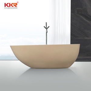 <span class=keywords><strong>Baignoire</strong></span> autoportante <span class=keywords><strong>en</strong></span> <span class=keywords><strong>forme</strong></span> <span class=keywords><strong>d</strong></span>'œuf, pierre artificielle or, Beige, Quartz, acrylique à Surface unie - Product Image 2