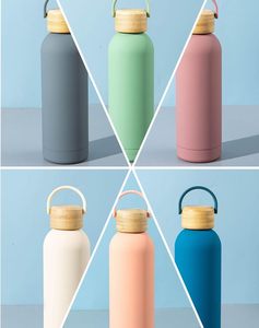 กระติกน้ำสแตนเลสสุญญากาศสองชั้น สีด้าน พร้อมหูหิ้ว ขนาด 500 มล. 750 มล. ป้องกันการรั่วซึม เหมาะสำหรับกิจกรรมกลางแจ้ง - Product Image 5