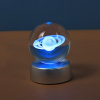Décoration de nuit moderne minimaliste, série Galaxie Ciel Étoilé Lumineux, en cristal gravé en 3D, à LED, fonctionnant sur piles, petite taille pour la maison