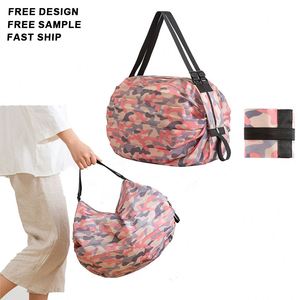 Sacs d'épicerie personnalisés avec logo, grande capacité, recyclables, en polyester, portables, pliables, réutilisables, avec fermeture éclair - Product Image 1