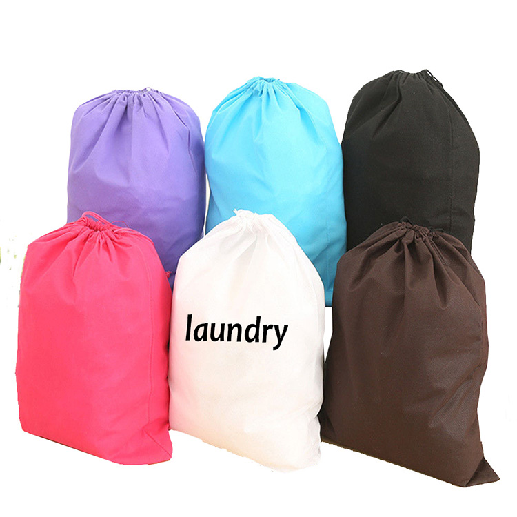 Grosir Tas Laundry Hotel Serut Cetak Non Tenun Dapat Digunakan Kembali/Promosi Tas Laundry Travel Non-Woven Murah Ramah Lingkungan