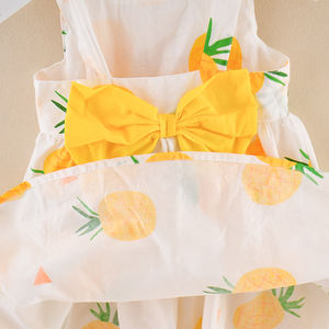 Estilo dulce Bebé Vestidos transpirable, lavable ecológico tela suave lindo bebé vestido con arco diseños - Product Image 6