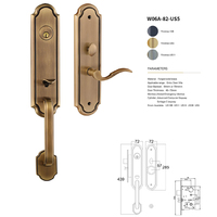 Juego de Manijas para Puertas de Acero con Diseño Tallado Vintage Europeo para Apartamentos, en Tres Colores, para Puertas de Madera Maciza