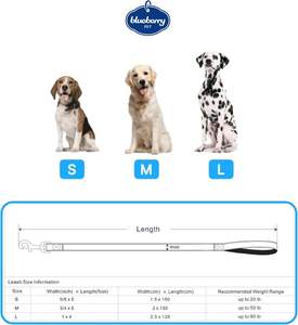 บลูเบอร์รี่สัตว์เลี้ยงจำเป็นสะท้อนแสงดีกว่าสายจูงสุนัข, แอปริคอท, 5ฟุต x 3/4 ", ขนาดกลาง, สายจูงสำหรับสุนัข - Product Image 5