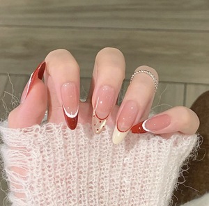 Set de 30 Uñas Postizas Brillantes Directo de Fábrica - Uñas Acrílicas Estilo Bailarina o Ataúd para Arte de Salón, Duraderas y de Fácil Aplicación - Product Image 1