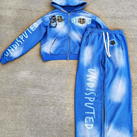 Ensemble jogging DCY hiver grande taille en molleton de coton épais imprimé, personnalisable, streetwear, coupe ample, pantalon large et sweat à capuche