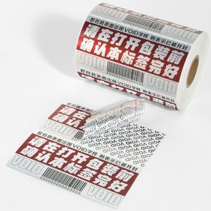 Fabrication 25 #   50 #   Autocollant de sécurité avec logo personnalisé, étiquette VOID, sceau anti-effraction, autocollant de garantie - Product Image 1