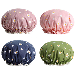 Bonnet de douche de <span class=keywords><strong>bain</strong></span> de grande taille en satin double couche pour <span class=keywords><strong>le</strong></span> visage Chapeau de douche imperméable maquillage des États-Unis européens - Product Image 6