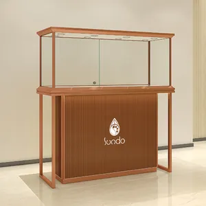 Luxury glass smart phone jade showcase top led lighting jewelry display cabinet for watch organizers display furniture