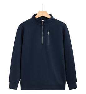 <span class=keywords><strong>Pacer</strong></span> Crew Sweats Half Zip Quarter Zip Brodé Jacquard Printemps Lâche Tricoté À Capuche Doublé Quarter Zipcord pour Hommes - Product Image 3