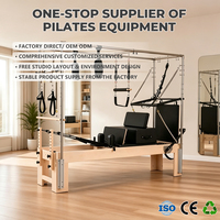 Machine de Pilates Reformer en bois de chêne noir, durable, réglable et portable, pour studio de Pilates professionnel haut de gamme