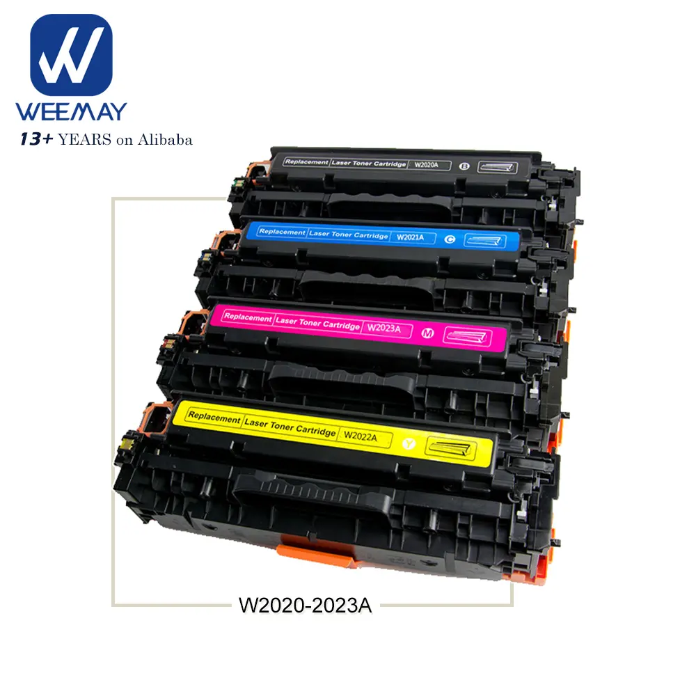 Weemay 호환 컬러 레이저 토너 카트리지 W2020A W2021A W2022A W2023A 414A HP 컬러 Laserjet 프린터 Pro M454 M479