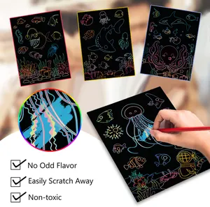 Scratch Kunst Papier Set für Kinder Regenbogen Magie Scratch Off Papier Kunst Handwerk für Jungen & Mädchen scratch kunst für kinder