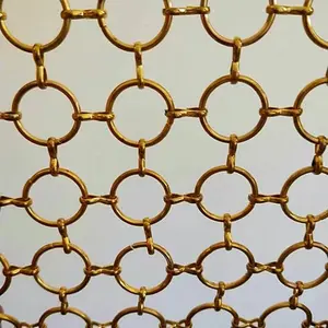 Chất Lượng Cao Kim Loại Trang Trí Chuỗi Thư Vòng Dệt Dây Lưới Rèm, Màn Hình Lưới Trần Trang Trí Rèm - Product Image 1