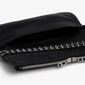 Nuova <span class=keywords><strong>Borsa</strong></span> Retrò da Donna ZV Classica <span class=keywords><strong>Nera</strong></span> 2026, <span class=keywords><strong>Borsa</strong></span> a Spalla/Tracolla alla Moda <span class=keywords><strong>con</strong></span> Catene, Fodera in Poliestere, Due Cinghie, Chiusura a Coperchio - Product Image 2