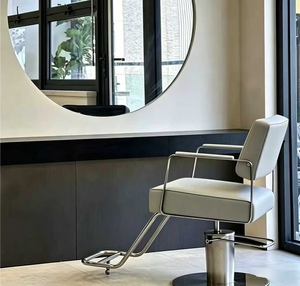Chaises de salon de coiffure minimalistes en cuir avec rotation à 360 degrés et pompe hydraulique - Design moderne pour usage commercial - Product Image 1