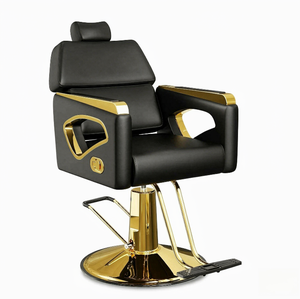 Sillón de Barbería de Acero Inoxidable con Reposapiés, Silla de Peluquería Profesional, Silla de Estilismo Hidráulica Resistente para Barbería - Product Image 3
