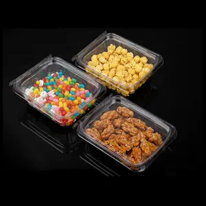Wholesale clear PET plastic box salad take away food packaging tamper evident clamshell container for dry fruits