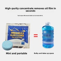 Tablettes effervescentes bleues solides pour essuie-glace, nettoyant pour vitres de voiture, anti-buée, emballage anglais