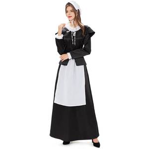 Disfraz Retro de Sirvienta de Castillo Campestre Francés en Blanco y Negro para Halloween, Carnaval, Fiesta, Cosplay, Vestido de Granja - Product Image 4