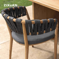 Ensemble table et chaises d'extérieur pour hôtel et villa, mobilier de luxe pour jardin, balcon, bistrot, restaurant, chaises rustiques pour plage et piscine