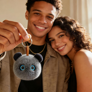 Porte-clés robot IA intelligent en peluche grise, jouet IA avec module Tuya, 87 langues, conversation <span class=keywords><strong>continue</strong></span>, historique de conversations visible par les parents, assistant IA - Product Image 2