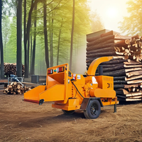 Broyeur forestier Volnos Broyeur de bois horizontal Mobile Diesel Grande chenille/roue Mini Track Disc 40 Hp Déchiqueteuse à bois