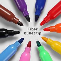 Marqueurs effaçables à sec pour tableau blanc à pointe fine et à pointe biseautée, 12 stylos pour tableau blanc en plastique assortis, emballage standard