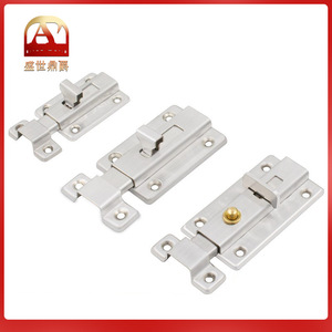 Stainless Steel Spring Bolt Thickened Surface Mounted Anti Theft Door Window <b>Lock</b> Modern Simple Design Brushed Finish - Product Image 4