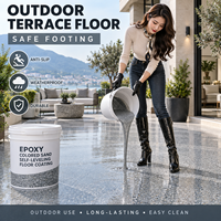Revêtement de sol époxy autolissant effet marbre brillant, haute dureté, certifié RoHS, pour garage et sous-sol, vente en gros usine, OEM