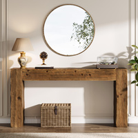 Table d'appoint minimaliste en bois massif pour salon, meubles de maison, table console en bois massif
