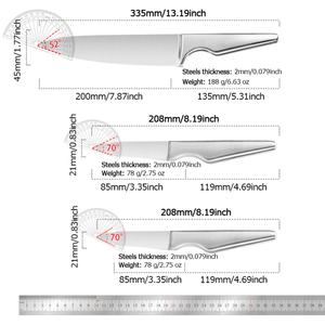 Juego de Cuchillos de Chef de Cinco Piezas, Acero Inoxidable, Coloridos, con Hojas Pulimentadas de 17.5 cm, Estilo Paja de Trigo, Color Rosa, Venta Caliente - Product Image 6