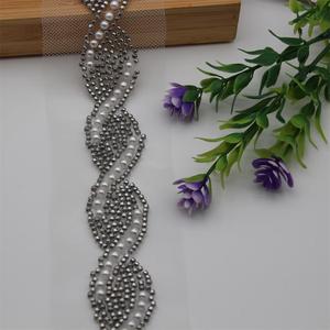 ホットウェディングスカーフビーズスパンコールビーズ服アクセサリーバッグ靴アクセサリードレス花柄エッジ刺繍メッシュレース - Product Image 3