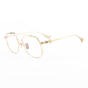 2026年広東省製ダブルブリッジチタン製老眼鏡フレーム、ヴィンテージパイロット型運転用メガネ、ユニバーサルな顔型にフィット - Product Image 2