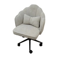 Fauteuil ergonomique ST-8907, moderne et luxueux, en lin blanc, hauteur réglable, en cuir PU, pour la maison et le bureau