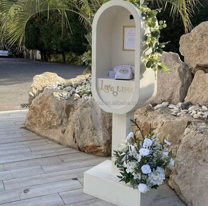 Expédition Rapide Cabine Téléphonique Métallique Moderne pour Décoration Extérieure de Mariage et Fêtes, Support de Livre d'Or Audio-Vidéo et Présentoir - Product Image 5
