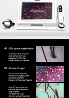 Portable Salon Skin Scalp Hair Analyzer Scalp Scanner Hair Follicle Detector with 200x Magnification Compact Design