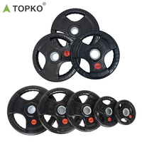 TOPKO Produits de fitness multi-poids, ensembles de plaques de poids colorées en caoutchouc pour haltères de gym, équipement de gym à domicile