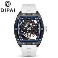 Montre de luxe DIPAI à squelette tourbillon, étanche, boîtier en acier inoxydable, design barillet ajouré – Accepte les commandes OEM/ODM en gros
